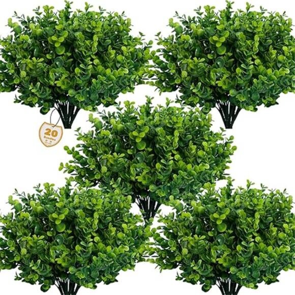 Artificial Greenery Plants Outdoor UV Resistant Fake Plants Boxwood Shrubs Grass - Picture 7 of 7